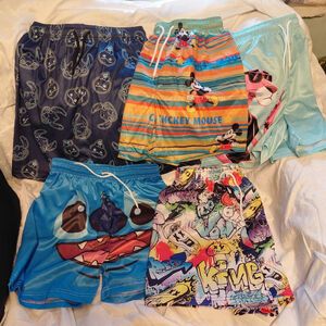 Boys Unbranded Blue Multicolor Character Print Athletic Shorts Size 14